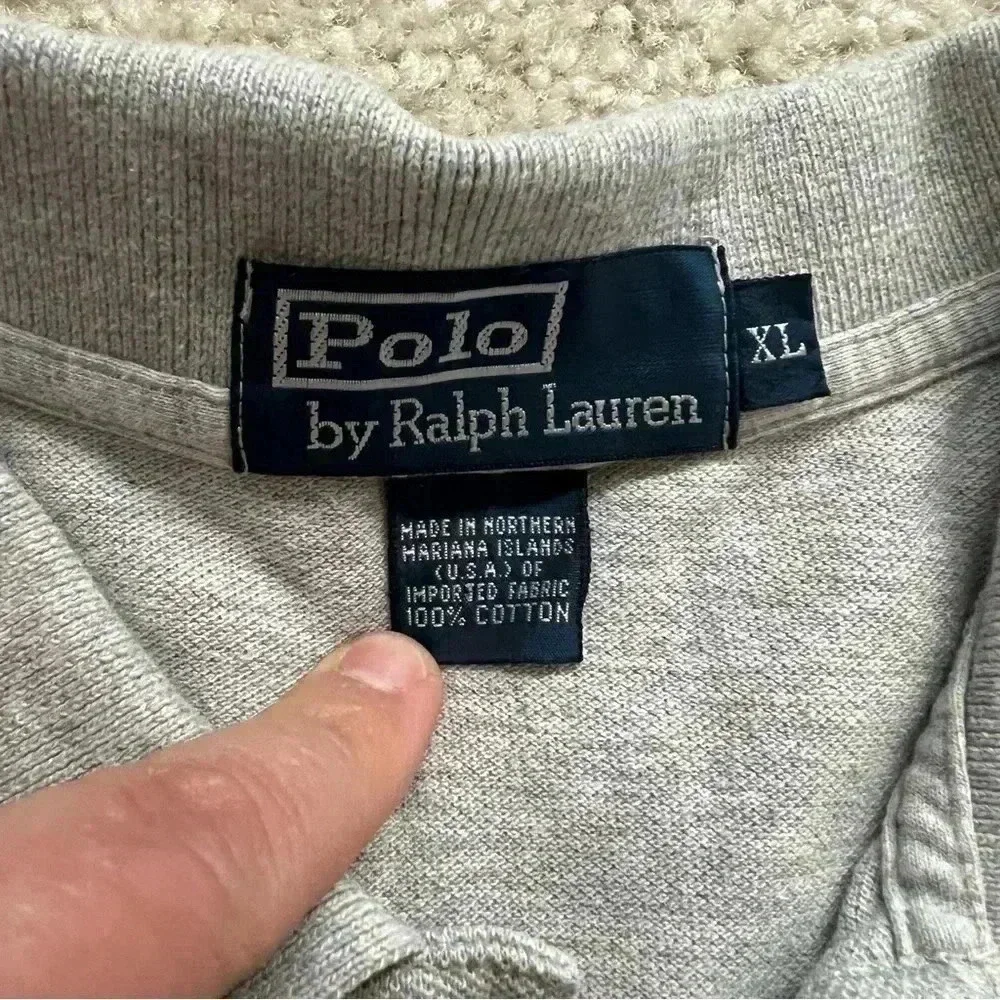 Polo By Ralph Lauren Men’s Cotton Gray Polo Shirt Short Sleeve Size XL Collared